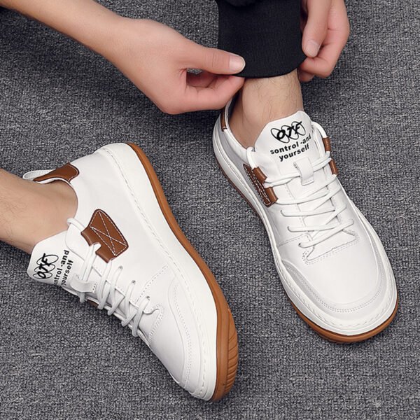 Men's leather soft-soled trend korean version sneakers-WH-03316 - Image 2