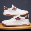 Men's leather soft-soled trend korean version sneakers-WH-03316 - Image 3