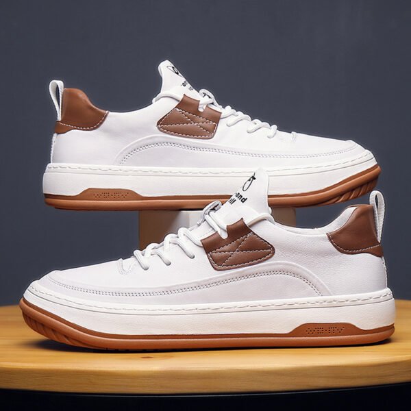 Men's leather soft-soled trend korean version sneakers-WH-03316 - Image 3