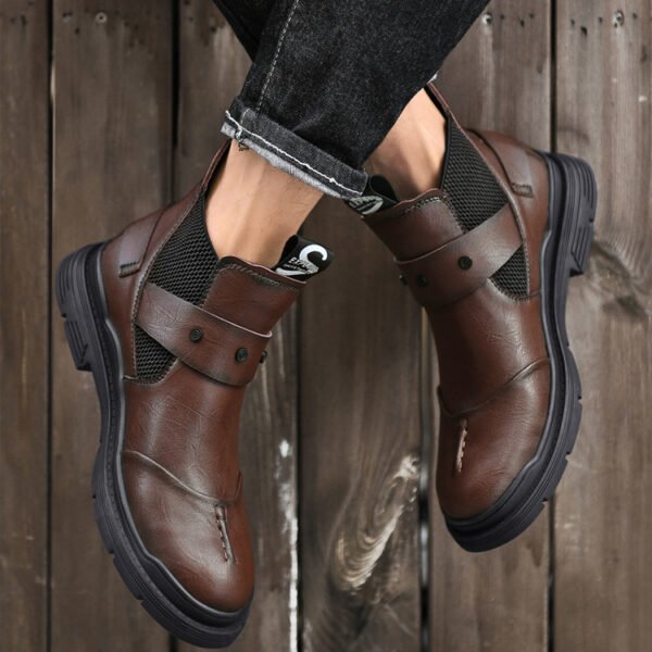 Men’s genuine leather, British style,trendy,martin boots-BR-26802 - Image 3