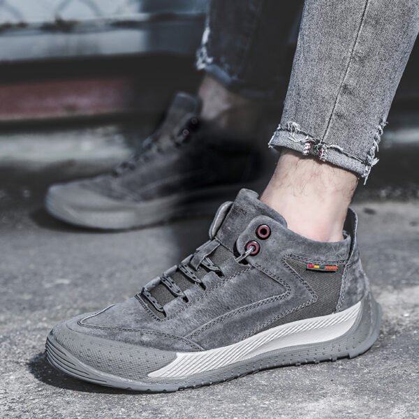 new style plus velvet outdoor  Leather high top casual shoes GY-20325 - Image 2
