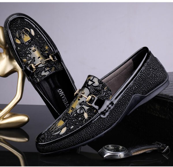 Casual trendy crocodile pattern leather shoes BKG-87